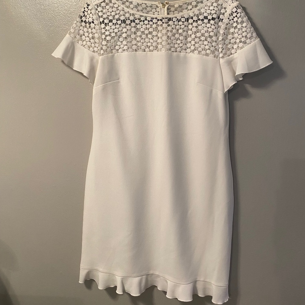 White Karl Lagerfeld Knee Length Dress